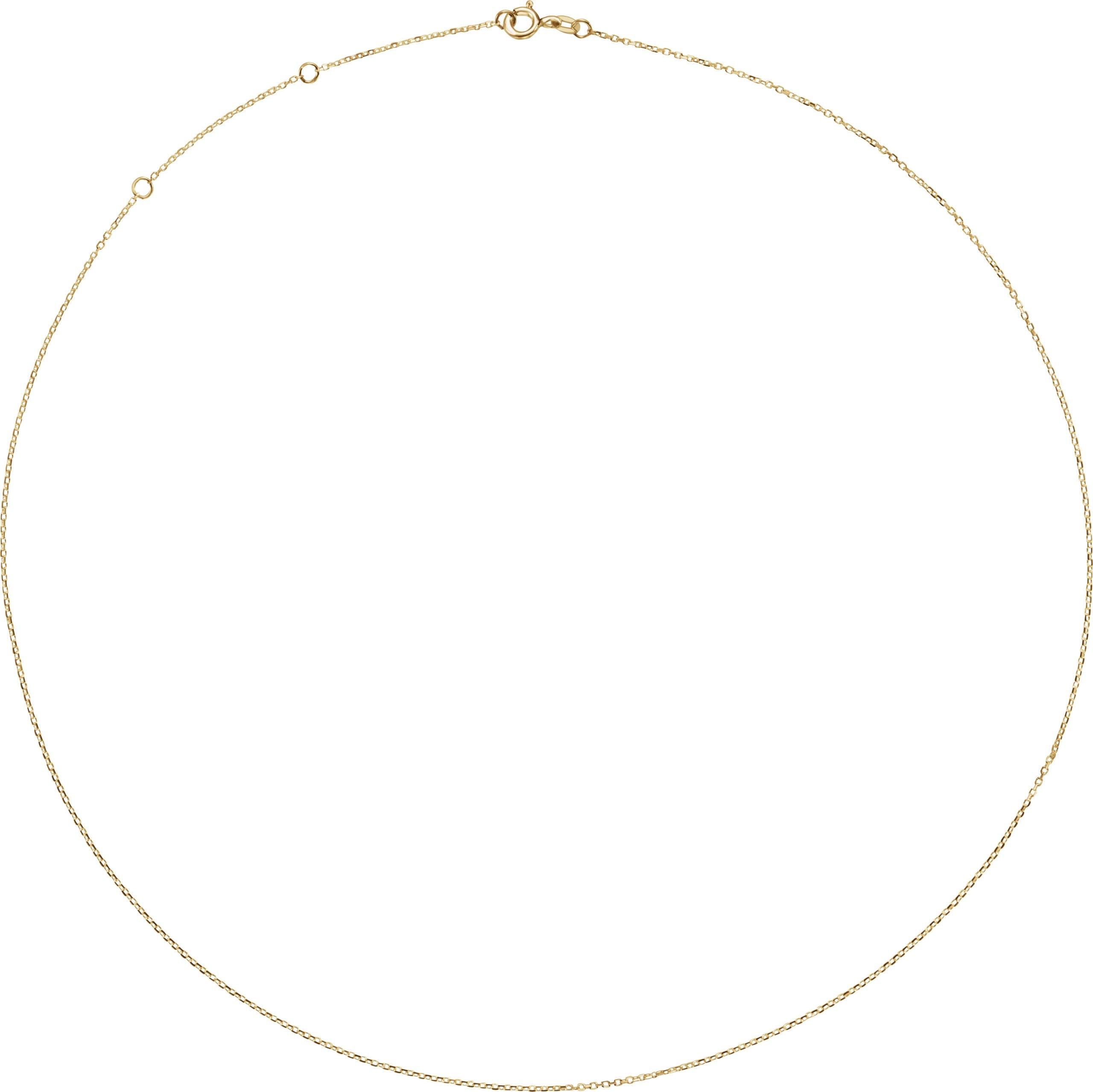 14K Yellow Gold 1 mm Adjustable Diamond-Cut Cable 16-18" Chain