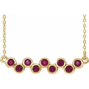 Collier avec rubis naturel jaune 14 carats serti clos, barrette de 40 à 45 cm (16 à 18 pouces).