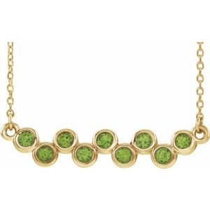 Collier avec pendentif barrette en péridot naturel jaune 14 carats serti clos, 40-45 cm