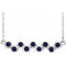 Collier en argent sterling serti clos d'un saphir bleu de laboratoire, 40-45 cm