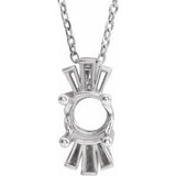 Monture de collier ronde en argent sterling de 6 mm