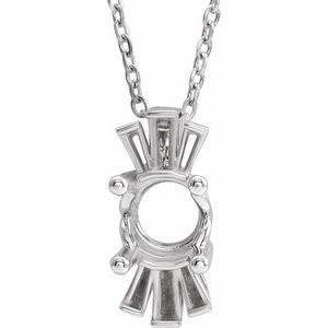 Monture de collier ronde en argent sterling de 6 mm