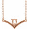 Monture de collier en V de 16 pouces avec accent rose 14 carats