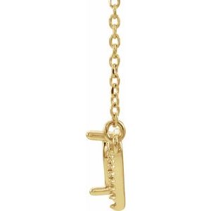 Monture de collier en V de 18 pouces avec accents jaune 14 carats