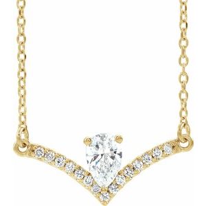Collier de 45,7 cm (18 pouces) en or jaune 14 carats serti de diamants naturels de 0,0375 carat (3/8 carat au total).