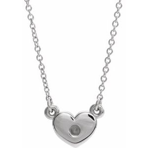 Monture de collier en forme de cœur blanc 14 carats de 40 cm (16 pouces)