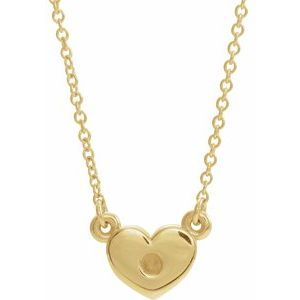 Monture de collier en forme de cœur jaune 14 carats de 40 cm (16 pouces)