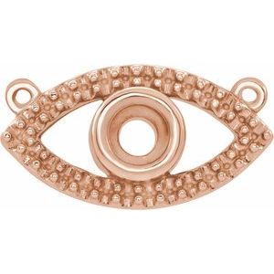 Collier œil protecteur orné d'une rose 14 carats