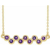 Collier avec barrette sertie d'améthyste naturelle jaune 14 carats, 40-45 cm