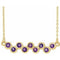 Collier avec barrette sertie d'améthyste naturelle jaune 14 carats, 40-45 cm