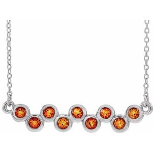 Collier avec citrine naturelle blanche 14 carats sertie clos, 40-45 cm
