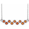 Collier en platine avec citrine naturelle sertie clos, 40-45 cm