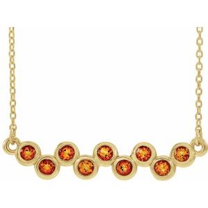 Collier avec citrine naturelle jaune 14 carats sertie clos, barrette de 40 à 45 cm (16 à 18 pouces).