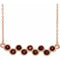 Collier en or rose 14 carats serti clos d'un grenat naturel du Mozambique, 40-45 cm