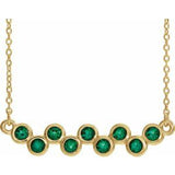 Collier avec barrette sertie d'une émeraude jaune 14 carats cultivée en laboratoire, de 40 à 45 cm (16 à 18 pouces).
