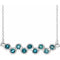 Collier avec barrette sertie clos d'aigue-marine naturelle blanche 14 carats, 40-45 cm