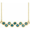 Collier avec barrette sertie clos d'aigue-marine naturelle jaune 14 carats, 40-45 cm