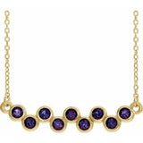 Collier avec barrette sertie de 16 à 18 pouces et alexandrite jaune 14 carats cultivée en laboratoire