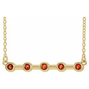 Collier avec citrine naturelle jaune 14 carats sertie clos, barrette de 40 cm (16 pouces).