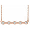 Collier en or rose 14 carats serti clos de diamants naturels (0,25 carat au total) - 40,6 cm (16 pouces)