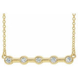 Collier de 45,7 cm (18 pouces) en or jaune 14 carats serti clos de diamants naturels (0,075 carat au total)