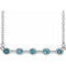 Collier en argent sterling serti clos de zircon bleu naturel, 40 cm (16 pouces)