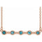 Collier de 45,7 cm (18 pouces) en or rose 14 carats serti clos de zircon bleu naturel et zircon rose 14 carats