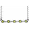 Collier en argent sterling avec péridot naturel serti clos, 45,7 cm (18 pouces).