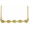 Collier avec pendentif barrette de 40 cm (16 pouces) serti clos d'un péridot naturel jaune 14 carats