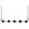 Collier en argent sterling serti clos d'un grenat naturel du Mozambique, 45,7 cm (18 pouces).