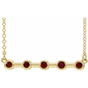 Collier avec barrette sertie d'un grenat naturel du Mozambique jaune 14 carats, 45,7 cm (18 pouces).