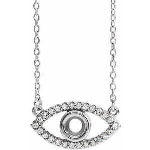 Collier œil protecteur en saphir blanc naturel rond de 3,5 mm, or 14 carats, semi-serti