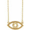 Collier œil protecteur orné de pierres précieuses jaunes 14 carats, 45,7 cm (18 pouces)