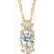 Collier en or jaune 14 carats, saphir blanc naturel et diamants naturels (0,25 carat au total), 40-45 cm