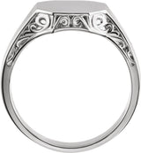 Sterling Silver 13x12 mm Octagon Signet Ring