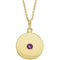 Collier avec disque d'améthyste naturelle jaune 14 carats, 40-45 cm