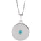 Collier en argent sterling avec disque en zircon bleu naturel, 40-45 cm