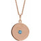 Collier en or rose 14 carats avec disque d'aigue-marine naturelle de 40 à 45 cm (16-18 pouces)