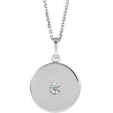 Collier en or blanc 14 carats serti d'un diamant naturel de 0,10 carat (16-18 pouces)
