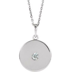 Collier en argent sterling serti d'un diamant naturel de 0,10 carat (16-18 pouces)