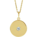 Collier en or jaune 14 carats serti d'un diamant naturel de 0,10 carat (16-18 pouces)