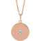 Collier en or rose 14 carats serti d'un diamant naturel de 0,10 carat (16-18 pouces)