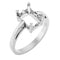 Bague sertie d'une émeraude blanche 8x6 mm en or 18 carats (X1)