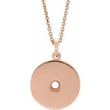 Disque rond en or rose 14 carats de 3 mm, monture de collier 16-18 pouces