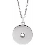 Disque rond en or blanc 14 carats de 3 mm, sertissage pour collier de 40 à 45 cm (16 à 18 pouces)