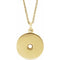 Disque rond en or jaune 14 carats de 3 mm, monture de collier 16-18 pouces