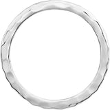 14K White Gold 1.6 mm Hammered Stackable Ring Size 7