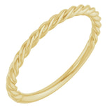14K Yellow Gold 1.7 mm Rope Band Size 7