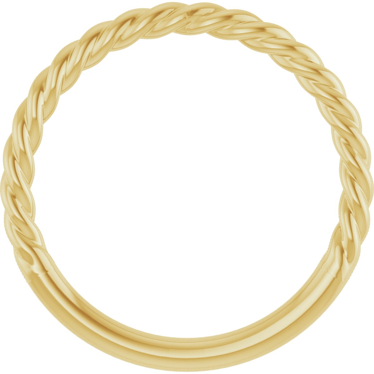 14K Yellow Gold 1.7 mm Rope Band Size 7