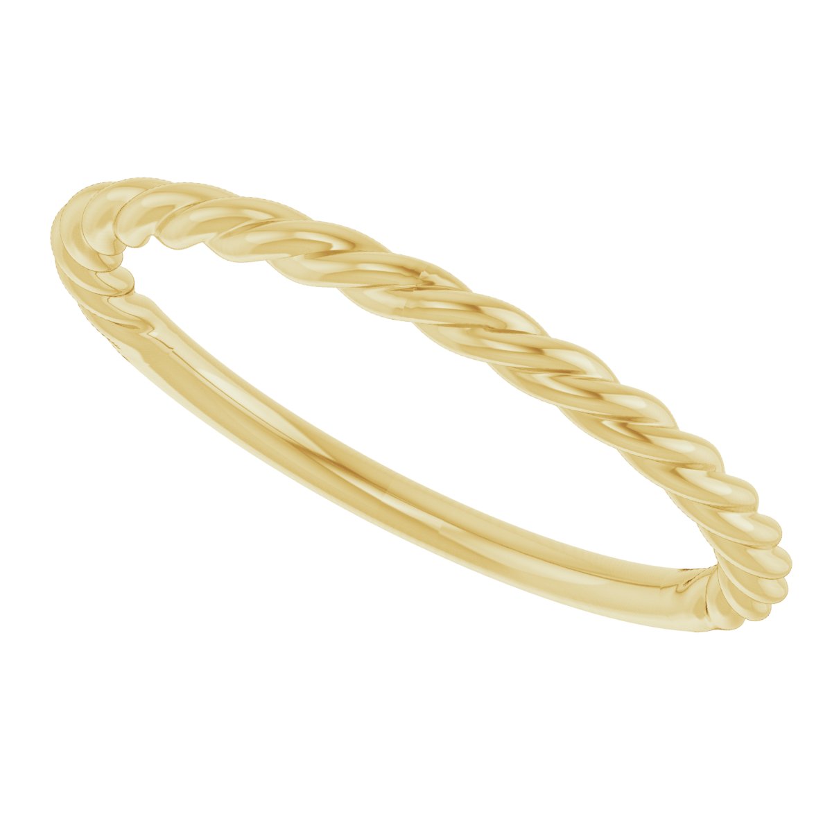 14K Yellow Gold 1.7 mm Rope Band Size 7